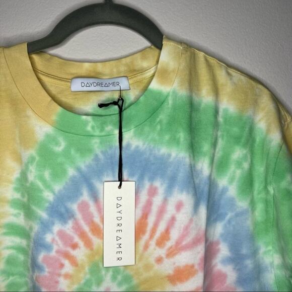 Daydreamer tie dye weekend tee top in faded neon Loungewear size small - Picture 4 of 7
